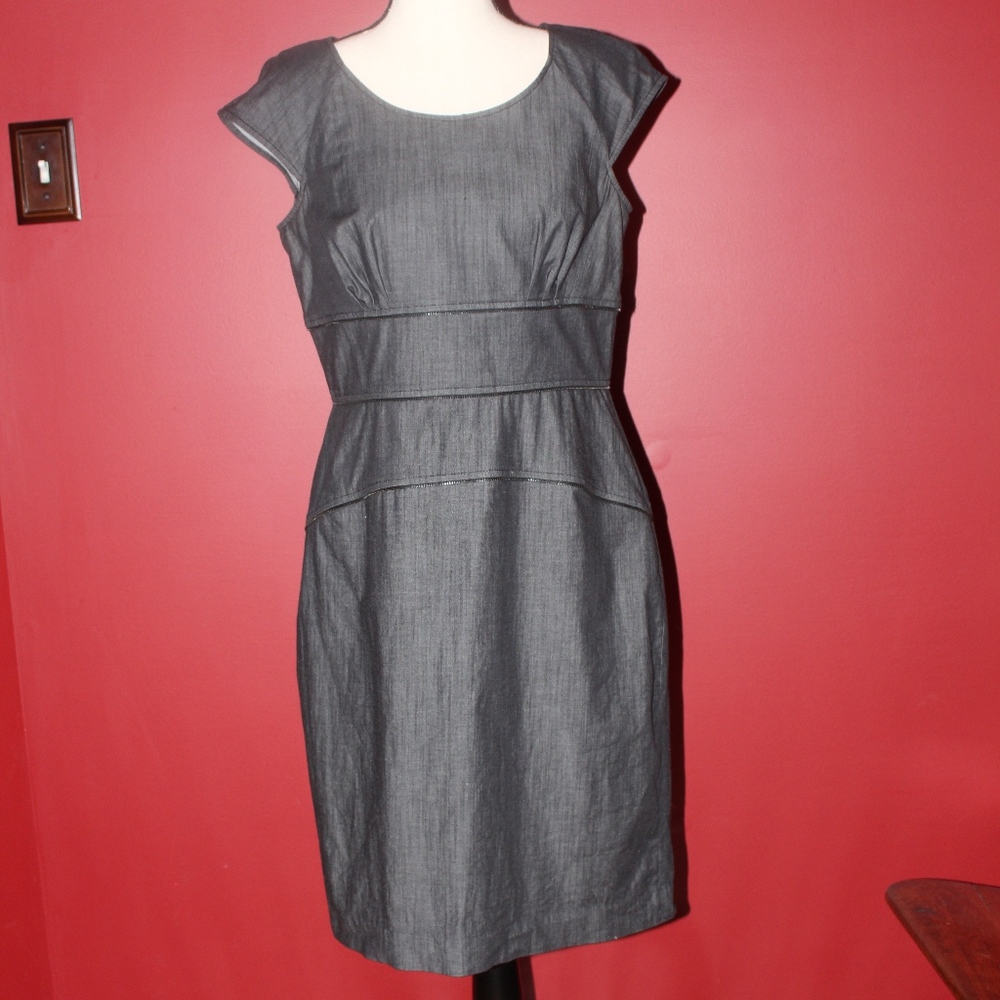 Calvin Klein, cap sleeves grey dress Size 8 ....